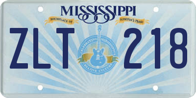 MS license plate ZLT218
