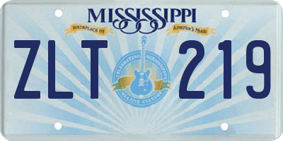 MS license plate ZLT219