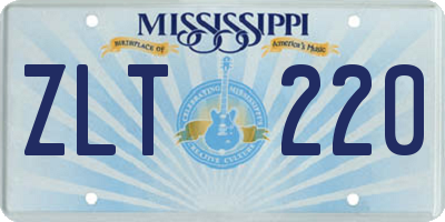 MS license plate ZLT220