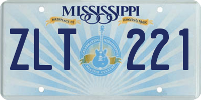 MS license plate ZLT221