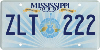 MS license plate ZLT222