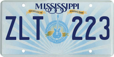 MS license plate ZLT223