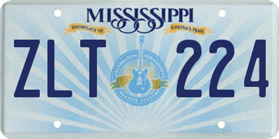 MS license plate ZLT224