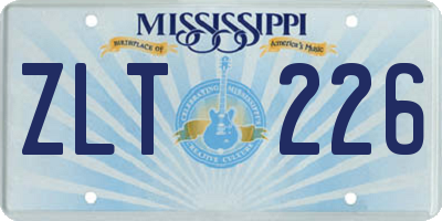 MS license plate ZLT226