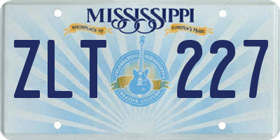 MS license plate ZLT227
