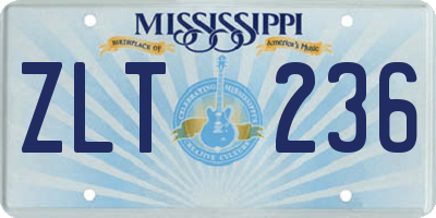 MS license plate ZLT236