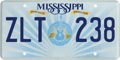 MS license plate ZLT238
