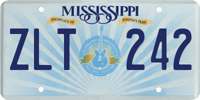 MS license plate ZLT242