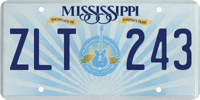 MS license plate ZLT243