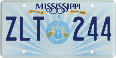 MS license plate ZLT244