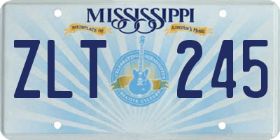 MS license plate ZLT245