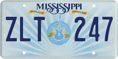 MS license plate ZLT247
