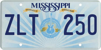 MS license plate ZLT250