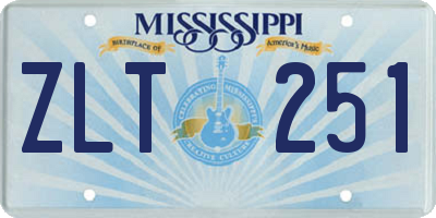 MS license plate ZLT251