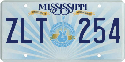 MS license plate ZLT254