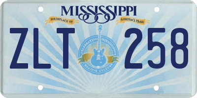 MS license plate ZLT258