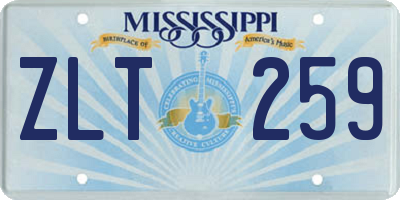MS license plate ZLT259