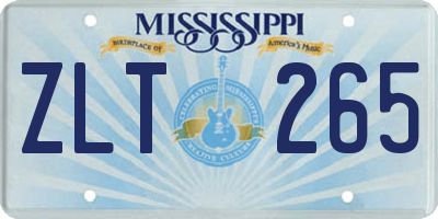 MS license plate ZLT265
