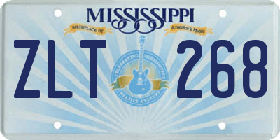 MS license plate ZLT268