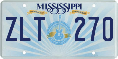 MS license plate ZLT270