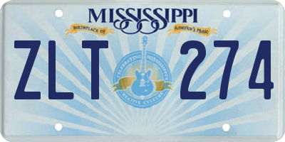MS license plate ZLT274