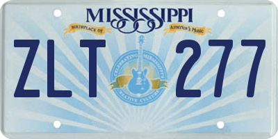 MS license plate ZLT277