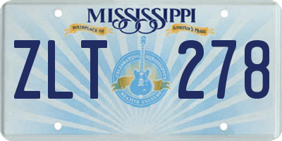 MS license plate ZLT278