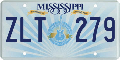 MS license plate ZLT279