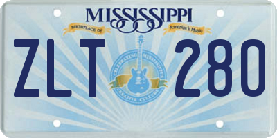 MS license plate ZLT280