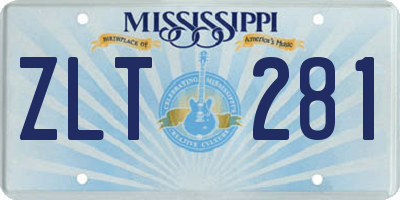 MS license plate ZLT281