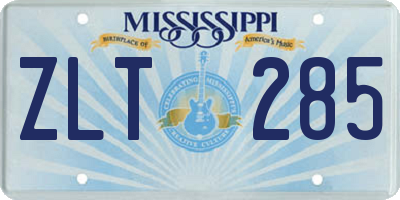 MS license plate ZLT285