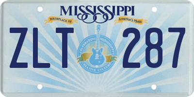 MS license plate ZLT287