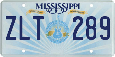 MS license plate ZLT289