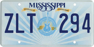 MS license plate ZLT294