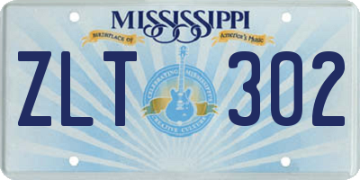 MS license plate ZLT302