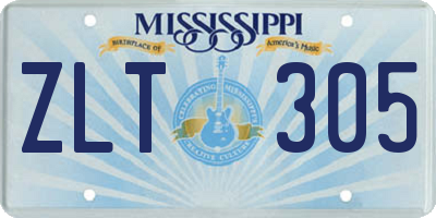 MS license plate ZLT305