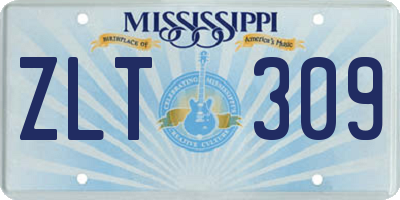 MS license plate ZLT309