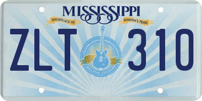 MS license plate ZLT310
