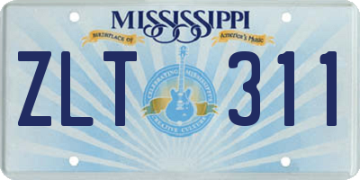 MS license plate ZLT311