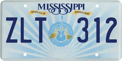 MS license plate ZLT312