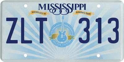 MS license plate ZLT313