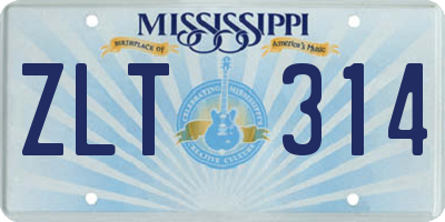 MS license plate ZLT314