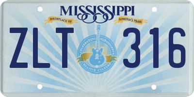 MS license plate ZLT316