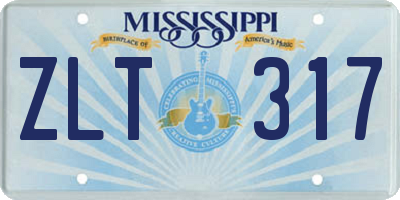 MS license plate ZLT317