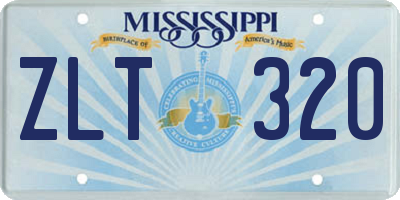 MS license plate ZLT320