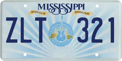 MS license plate ZLT321