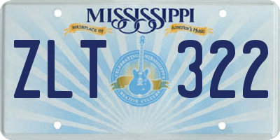 MS license plate ZLT322