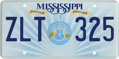 MS license plate ZLT325