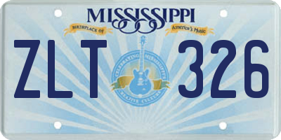MS license plate ZLT326