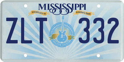 MS license plate ZLT332